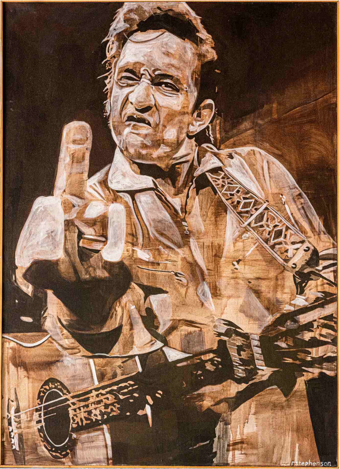 Johnny Cash With Pointing Finger Artwork